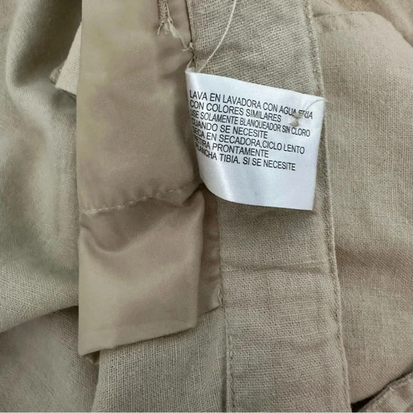 Andrew Fezza Linen Blend Zip Tie Straight Leg Cream Pants Sz XL - Picture 12 of 14